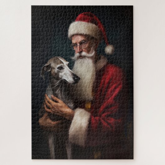 Greyhound mit Weihnachtsfeiern Puzzle (Vertikal)