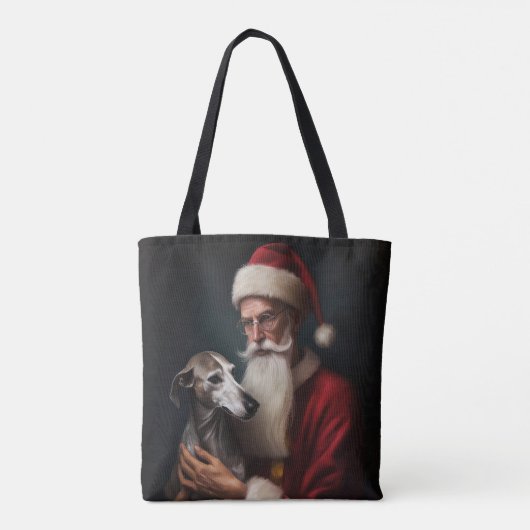 Greyhound mit Weihnachtsfeiern Tasche (Rückseite)