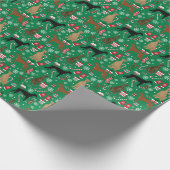 Greyhound Mixed-Coast-Weihnachtslieder Geschenkpapier (Ecke)