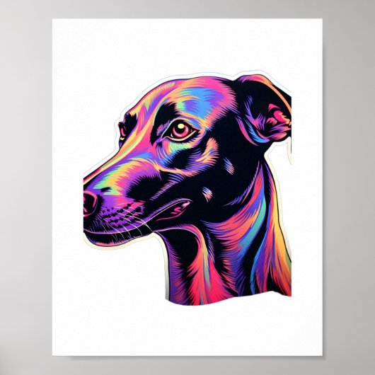 Greyhound Neon Design Poster (Vorne)