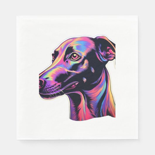 Greyhound Neon Design Serviette (Vorderseite)
