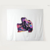 Greyhound Neon Design Wandteppich (Vorderseite (Horizontal))