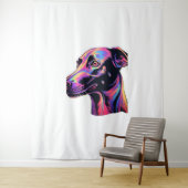 Greyhound Neon Design Wandteppich (Beispiel)