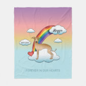 Greyhound Niedlich Hund Rainbow Memorial Fleecedecke (Vorderseite)