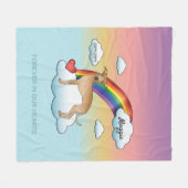 Greyhound Niedlich Hund Rainbow Memorial Fleecedecke (Vorderseite (Horizontal))