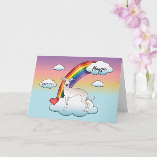 Greyhound-Niedlich-Hund-Rainbow-Memorial Karte (Orchidee)