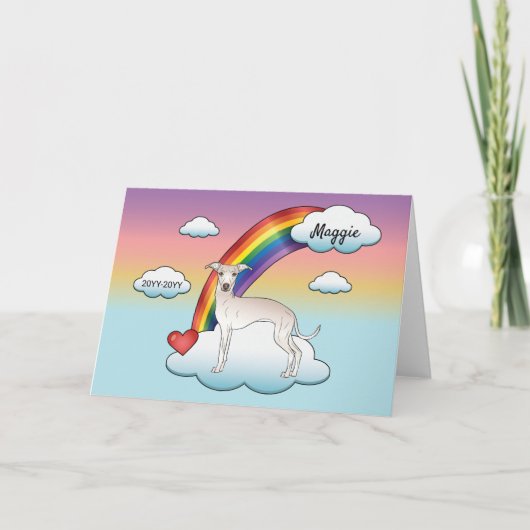 Greyhound-Niedlich-Hund-Rainbow-Memorial Karte (Vorderseite)