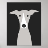 Greyhound Niedlich Whippet Dog Poster (Vorne)