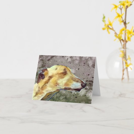 Greyhound Note Card (a39) Karte (Gelbe Blume)