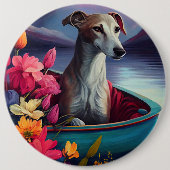 Greyhound on a Paddle: Ein Landschaftliches Abente Button (Vorderseite)