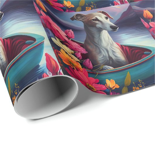 Greyhound on a Paddle: Ein Landschaftliches Abente Geschenkpapier (Rolleneckpunkt)