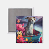 Greyhound on a Paddle: Ein Landschaftliches Abente Magnet (Vorderseite/Rückseite)