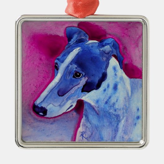 Greyhound Ornament - "Blue Boy" (Vorne)