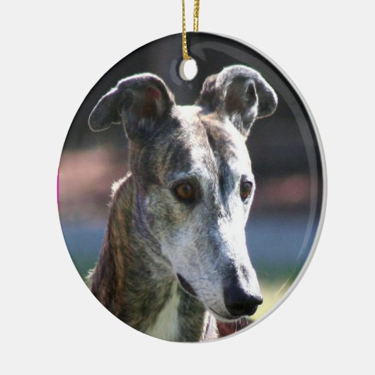 Greyhound-Ornament Keramikornament (Links)