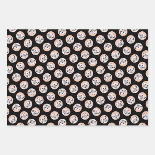 Greyhound Painting Niedlich Red White Original Dog Geschenkpapier Set (Vorderseite 3)