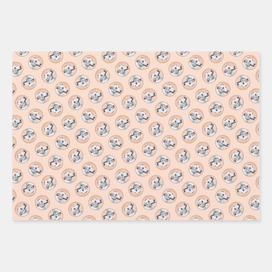 Greyhound Painting Niedlich Red White Original Dog Geschenkpapier Set (Vorderseite)