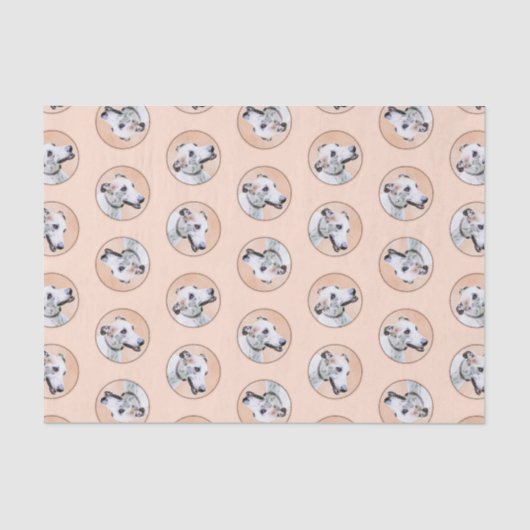 Greyhound Painting Niedlich Red White Original Dog Seidenpapier (Vorderseite)