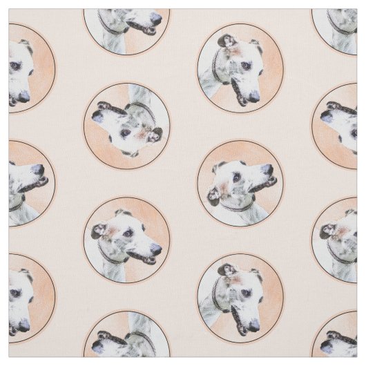 Greyhound Painting Niedlich Red White Original Dog Stoff (Muster)