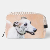 Greyhound Painting Niedlich Red White Original Dog Waschbeutel (Rückseite)
