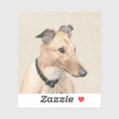 Greyhound Painting - Niedliche Original Hunde Kuns Aufkleber (Blatt)