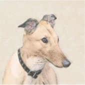 Greyhound Painting - Niedliche Original Hunde Kuns Aufkleber (Vorderseite)