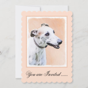 Greyhound Painting - Niedliche Original Hunde Kuns Einladung