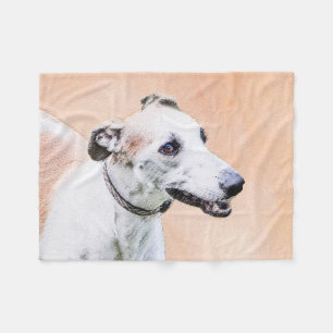 Greyhound Painting - Niedliche Original Hunde Kuns Fleecedecke