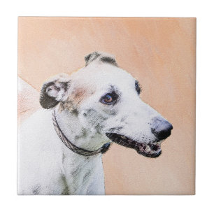 Greyhound Painting - Niedliche Original Hunde Kuns Fliese