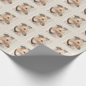 Greyhound Painting - Niedliche Original Hunde Kuns Geschenkpapier (Ecke)