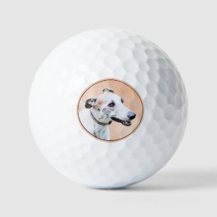 Greyhound Painting - Niedliche Original Hunde Kuns Golfball