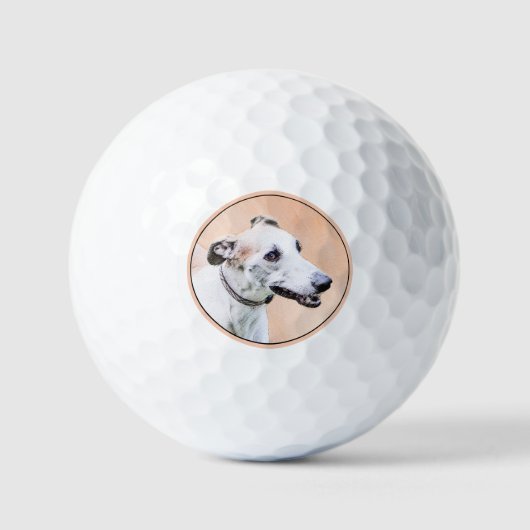 Greyhound Painting - Niedliche Original Hunde Kuns Golfball (Vorderseite)