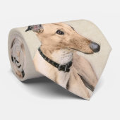Greyhound Painting - Niedliche Original Hunde Kuns Krawatte (Gerollt)