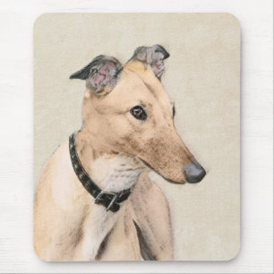 Greyhound Painting - Niedliche Original Hunde Kuns Mousepad