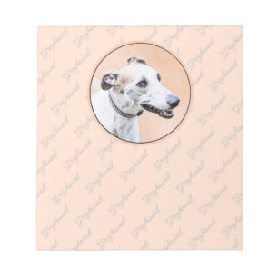 Greyhound Painting - Niedliche Original Hunde Kuns Notizblock
