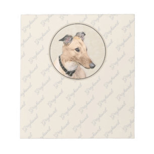 Greyhound Painting - Niedliche Original Hunde Kuns Notizblock