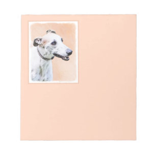 Greyhound Painting - Niedliche Original Hunde Kuns Notizblock