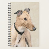 Greyhound Painting - Niedliche Original Hunde Kuns Planer (Vorderseite)
