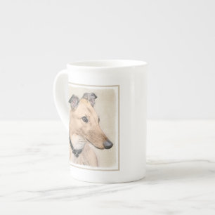 Greyhound Painting - Niedliche Original Hunde Kuns Porzellantasse