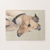 Greyhound Painting - Niedliche Original Hunde Kuns Puzzle (Horizontal)
