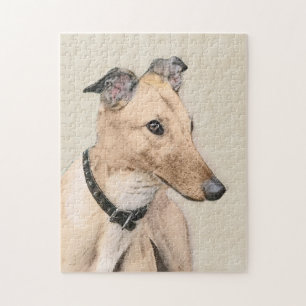 Greyhound Painting - Niedliche Original Hunde Kuns Puzzle