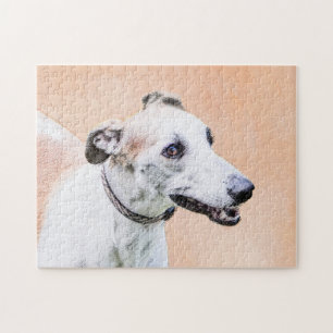 Greyhound Painting - Niedliche Original Hunde Kuns Puzzle