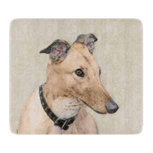Greyhound Painting - Niedliche Original Hunde Kuns Schneidebrett