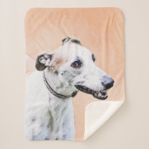 Greyhound Painting - Niedliche Original Hunde Kuns Sherpadecke