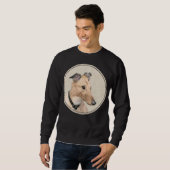 Greyhound Painting - Niedliche Original Hunde Kuns Sweatshirt (Vorne ganz)