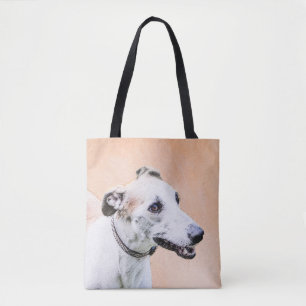 Greyhound Painting - Niedliche Original Hunde Kuns Tasche