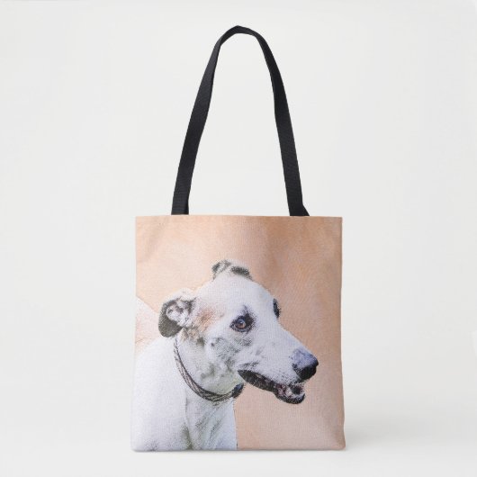 Greyhound Painting - Niedliche Original Hunde Kuns Tasche (Vorderseite)
