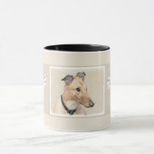 Greyhound Painting - Niedliche Original Hunde Kuns Tasse (Zentrum)