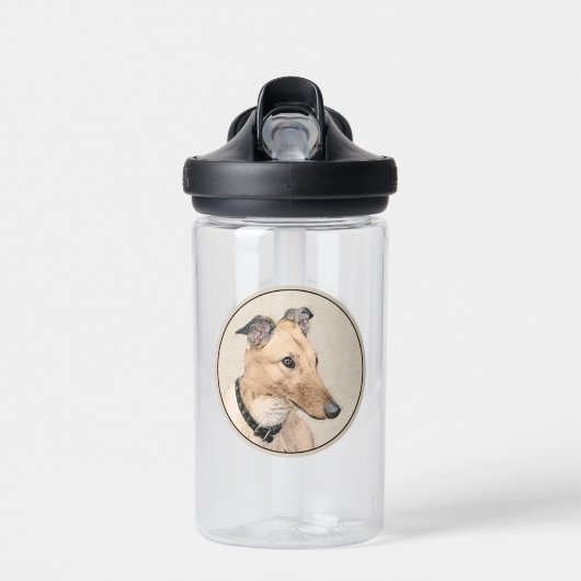 Greyhound Painting - Niedliche Original Hunde Kuns Trinkflasche (Vorne)