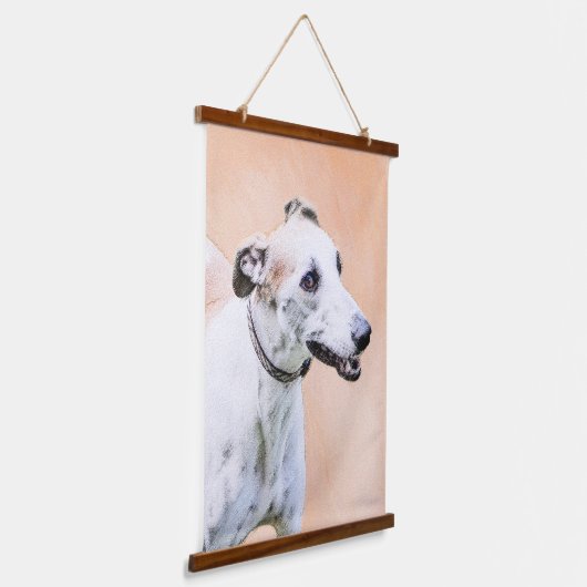 Greyhound Painting - Niedliche Original Hunde Kuns Wandteppich Mit Holzrahmen (Gewinkelt)