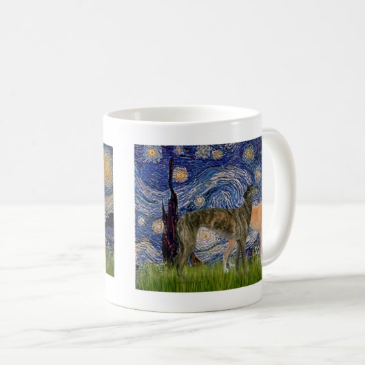 Greyhound Pair - Starry Night Kaffeetasse (VorderseiteRechts)